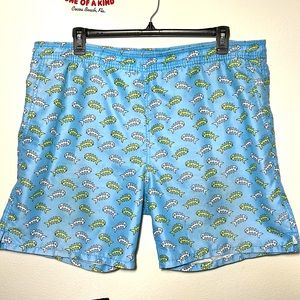 SERO Men’s Swimming Trunks Fish Design Blue and Green